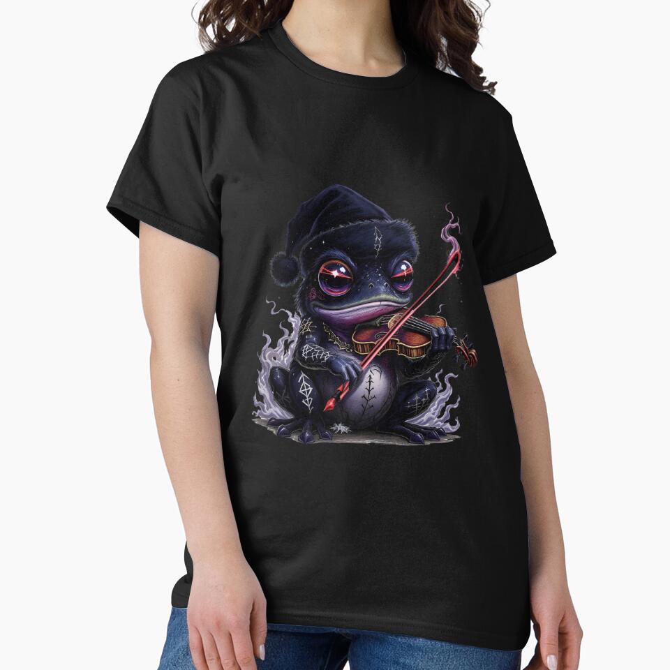 Kawaii-Dark Christmas Frog – Violinist of Shadows | Gothic Frog with Cursed Christmas Violin by ColorSplash123