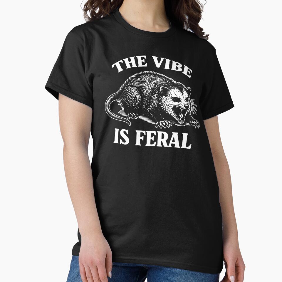 Vintage Funny Opossum - The Vibe is Feral 2 by loupglouglou