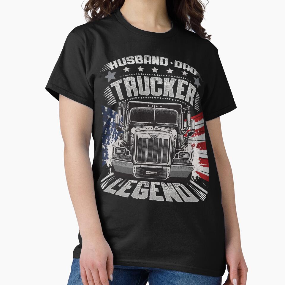 Husband Dad Trucker Legend - Funny Trucker by VichallanStudio