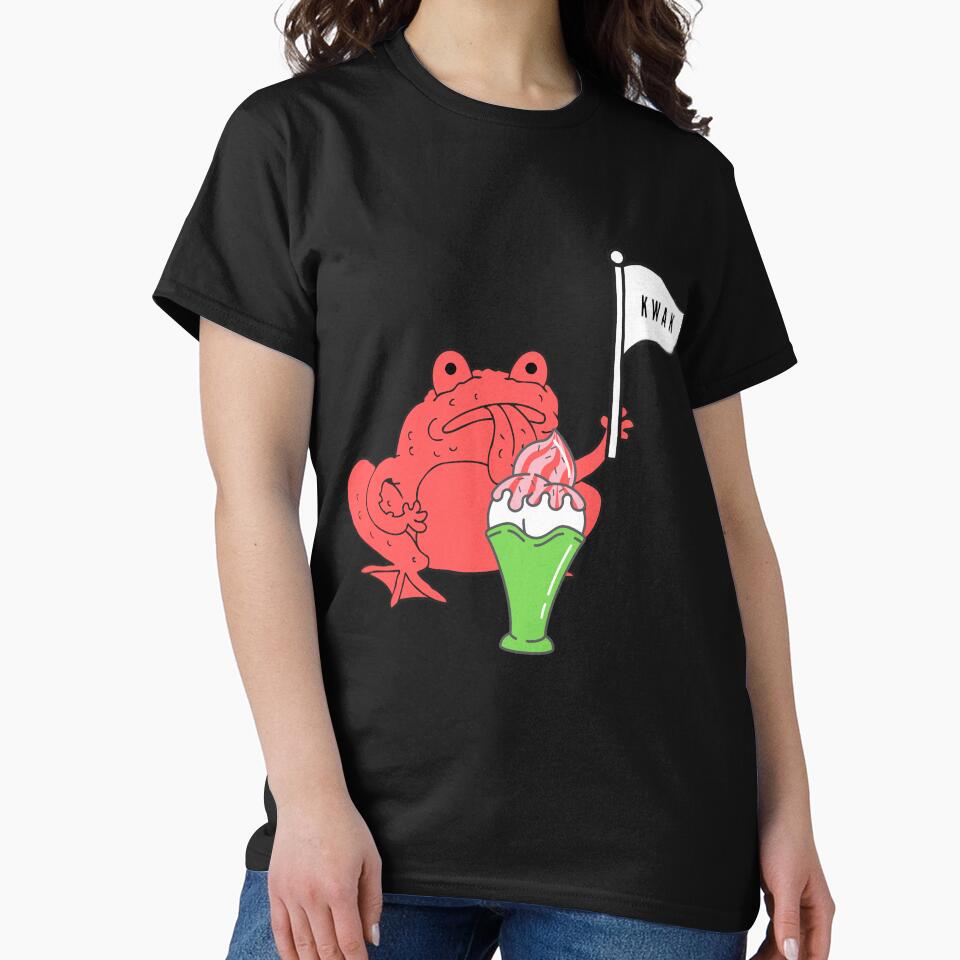 Strawberry frog and strawberry ice cream Funny Frog kwak quote by OneTimeEngineer