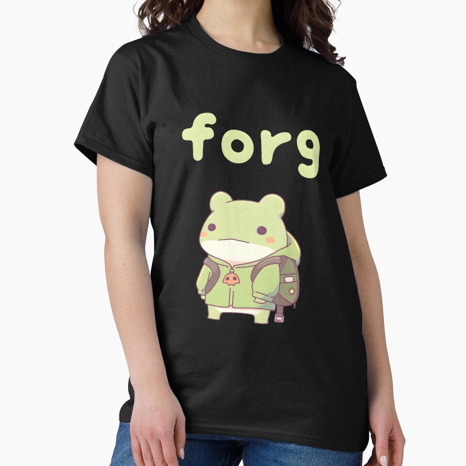 Kawaii Frog School Backpack: Cute Cottagecore Aesthetic with Anime Toad Walking by RibbitFans101
