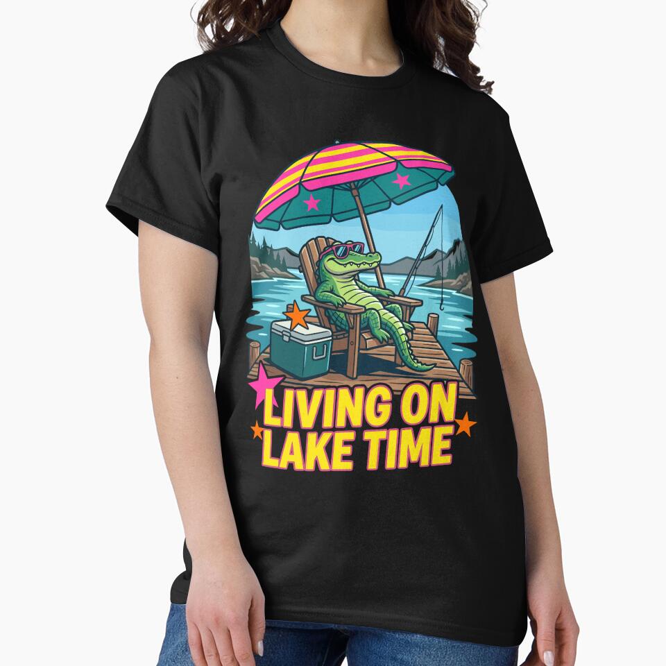 Living on Lake Time Alligator Fishing Summer by KroghDs