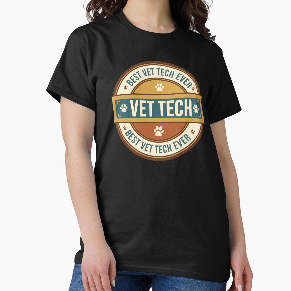 Best Vet Tech Ever Retro Badge | Veterinary Technician Gift by CottonFirst