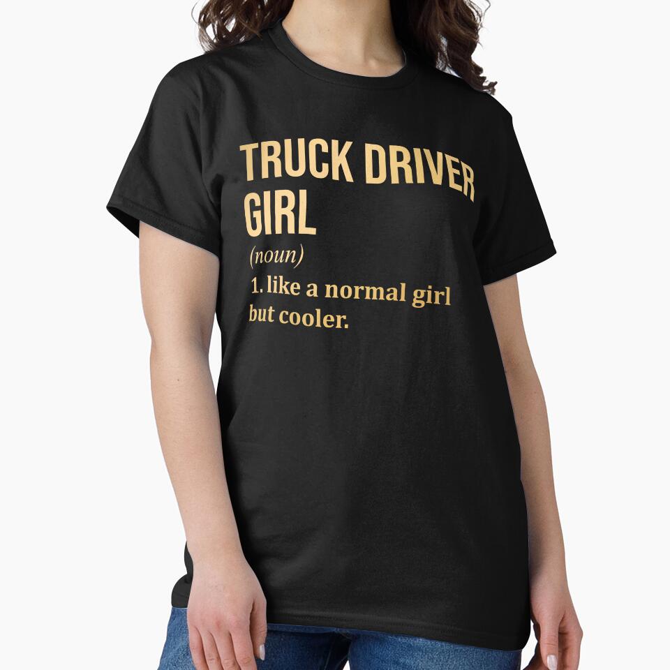 Truck Driver Girl Definition Trucker in Gold by XCIV