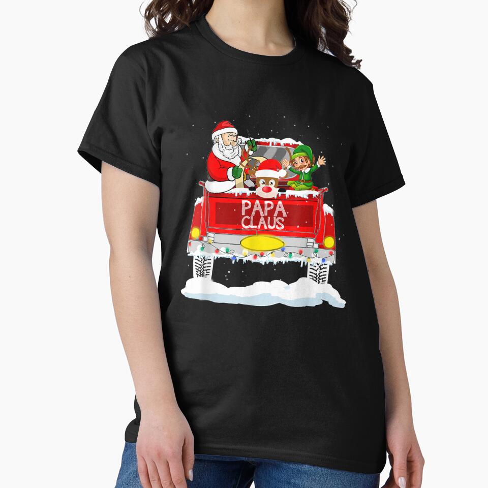 Mens Papa Claus Reindeer Elf Truck Rides Christmas by lishakaren