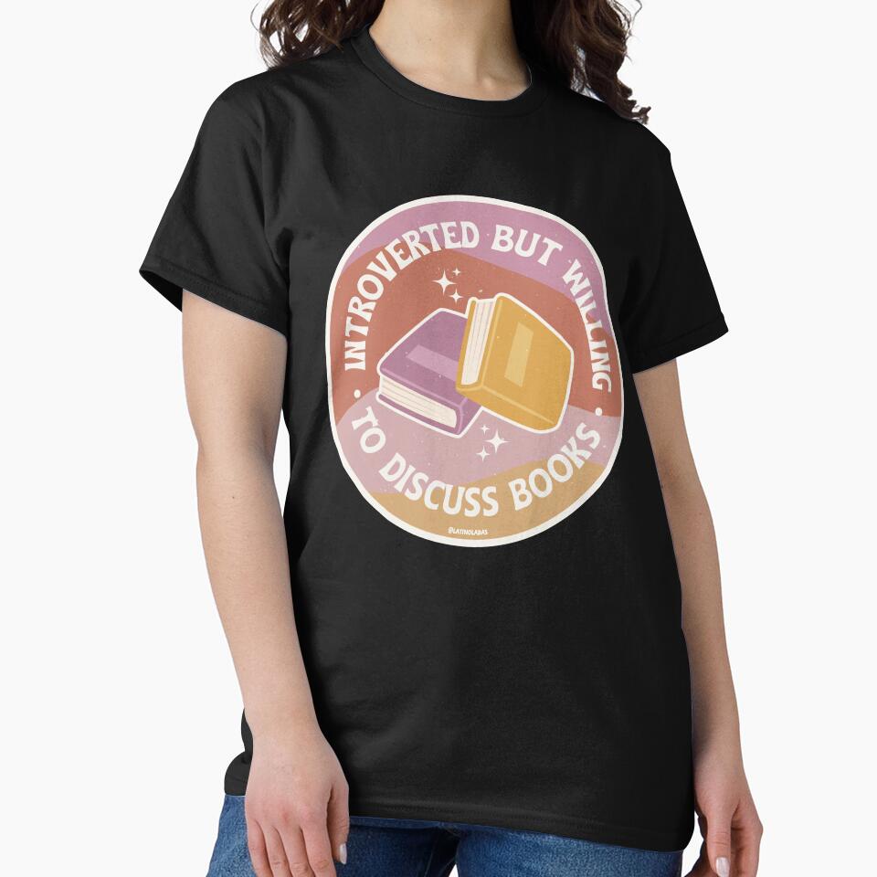 Introverted But Willing To Discuss Books / Aesthetic Bookish Pastel Pink Orange For Kindle Girlie Readers by Latinoladas