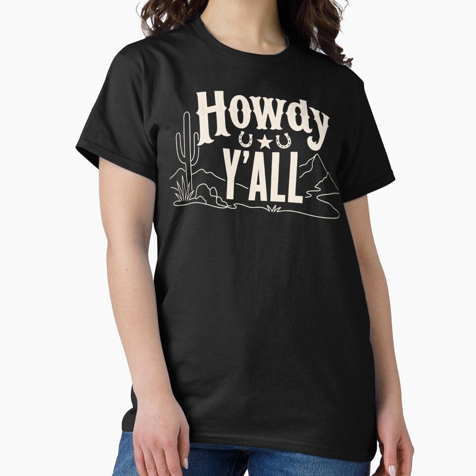 Howdy Y'all - Desert Cactus Western Graphic by Dbm Teeverse