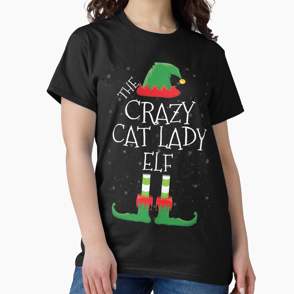 Crazy Cat Lady Elf Family Matching Christmas Group Funny Gift by DavisHasari
