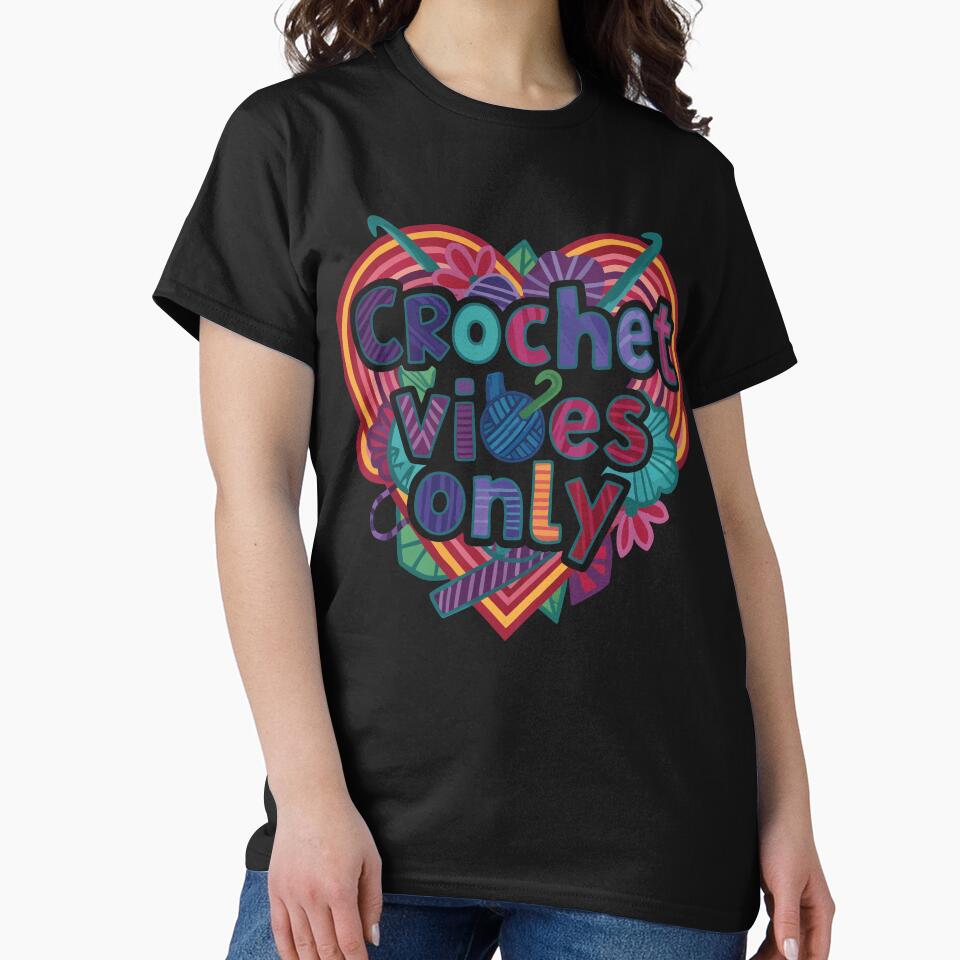 Funny Crochet Vibes Only Crochet Lover Yarn Lovers by LuminOrb