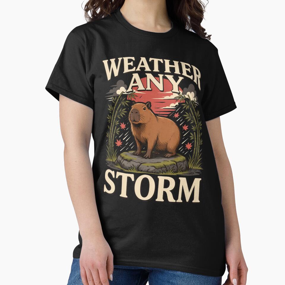 Weather Any Storm Capybara – Vintage Stoic Nature Design by No Excuses Supply