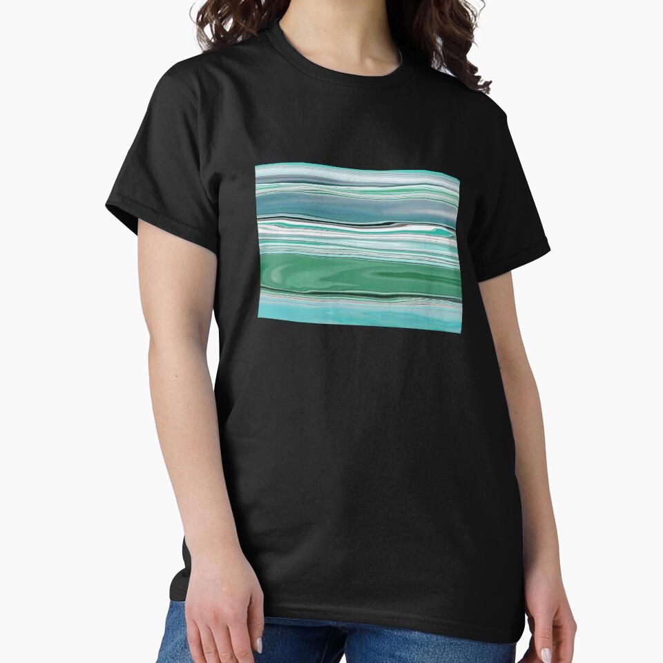 Ocean Abstract Horizontal Stripes Beachy Vibes Beach House Décor Art 4 of 20 by Beachy