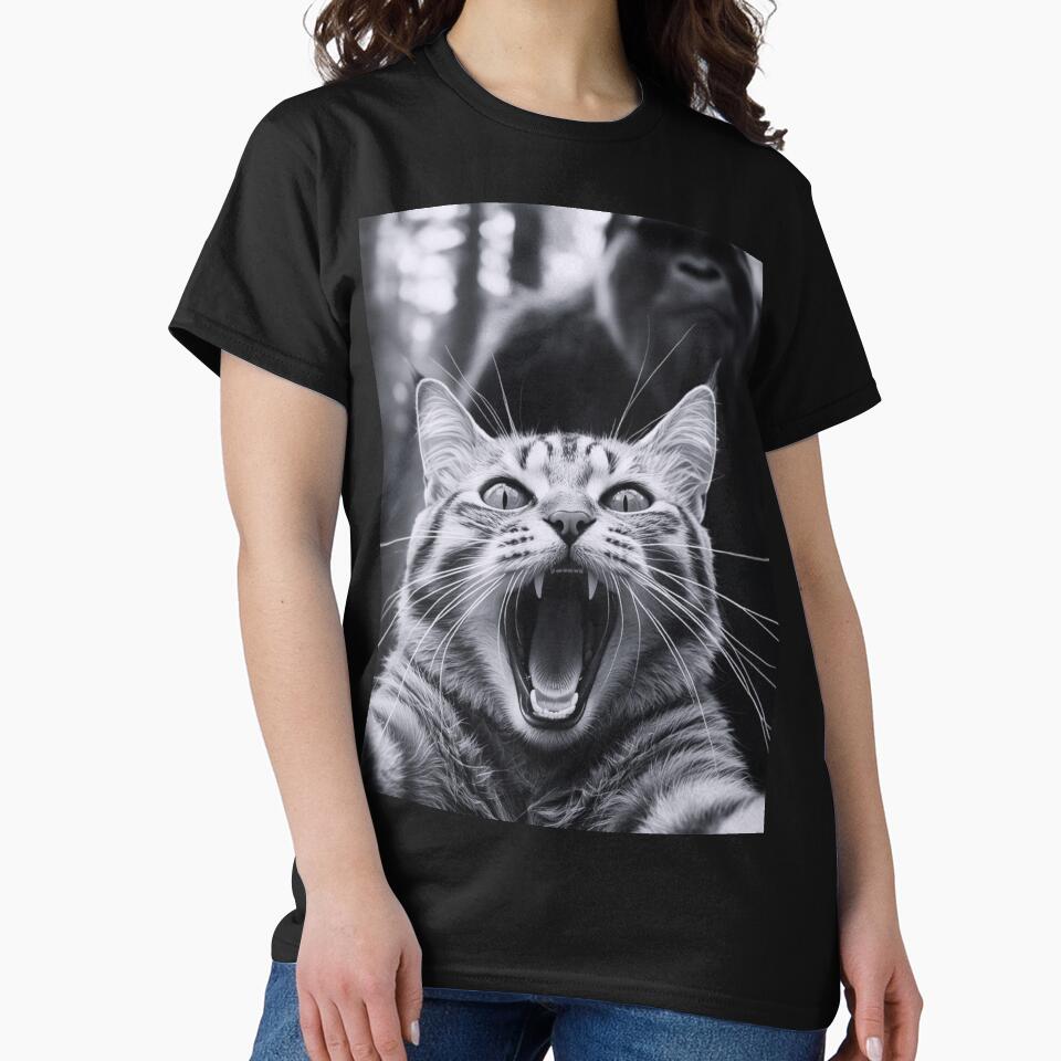 Cat Selfie With Bigfoot Funny 2 by Saxon Designs