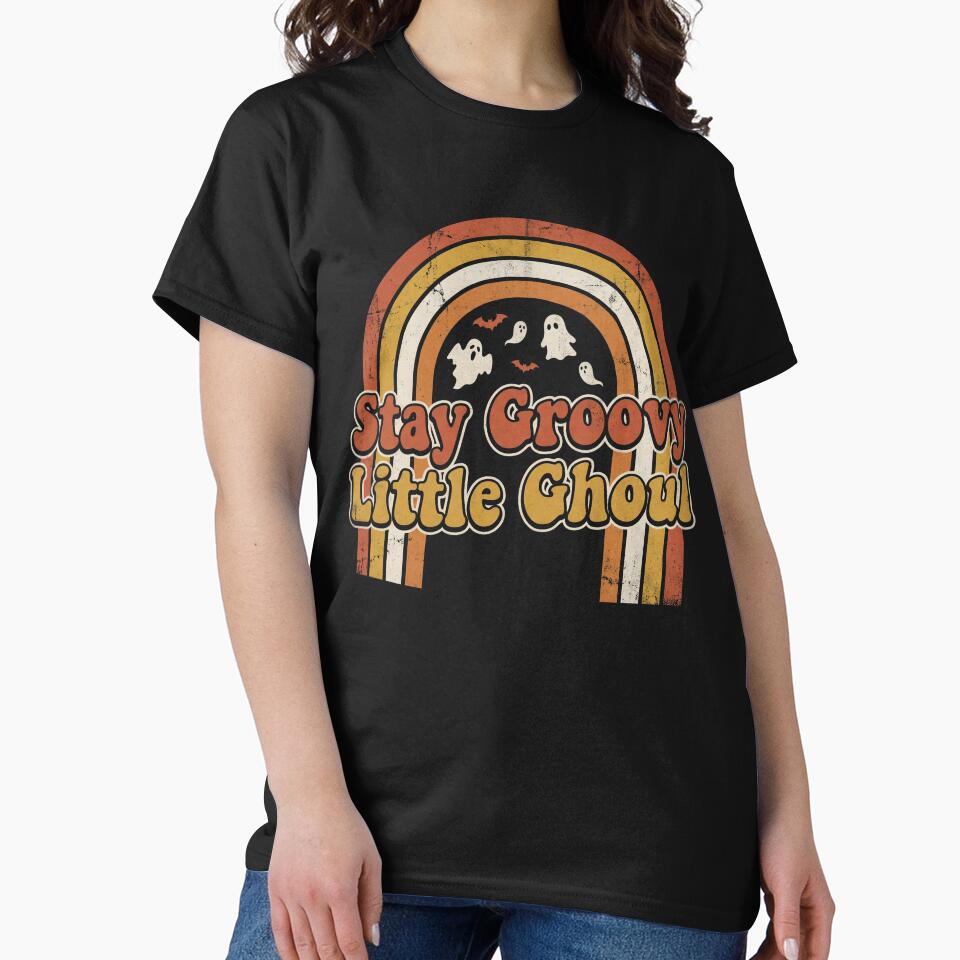 Stay Groovy Little Ghoul Retro Rainbow Ghosts Halloween by TeNovaStudio ⭐⭐⭐⭐⭐
