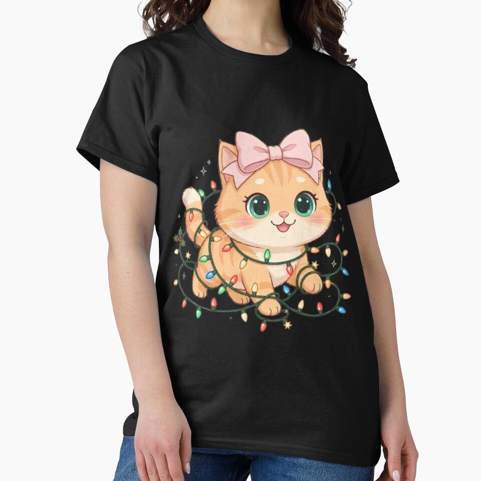 Christmas Lights Cat Cute Tangled by Luna's World - Moody Vibes Studio