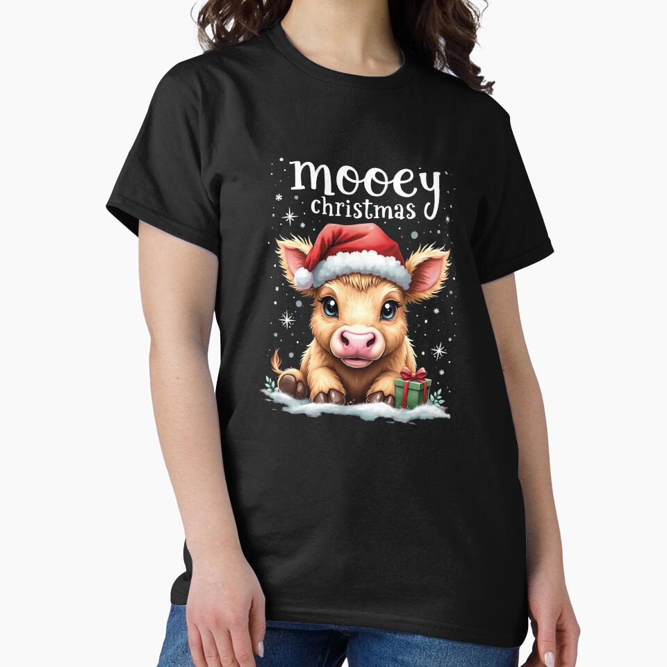 mooey christmas / Highland Cow Christmas / highland cow christmas watercolor by Krasnovaovaova