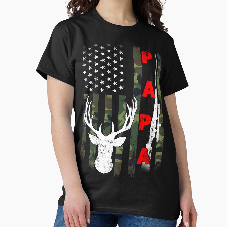 Papa Deer Hunting American Camouflage, Gift for Hunting Lovers by Space Art