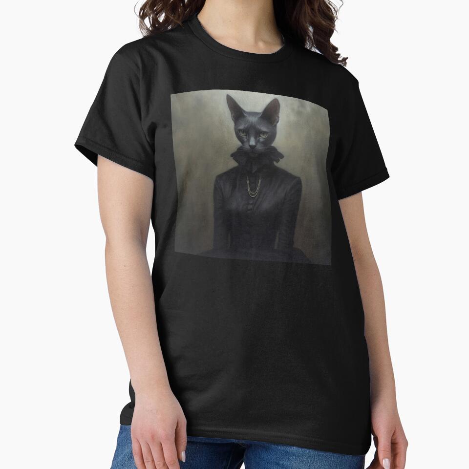 Dark Academia Victorian Cat, Dark Cottagecore Black Gothic Cat by Kink Collective