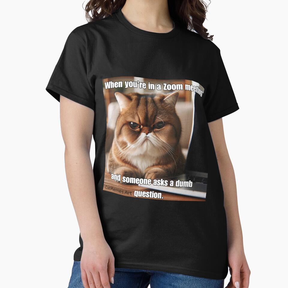 Grumpy Cat Meme - When You're in a Zoom Meeting by CatmemesArt