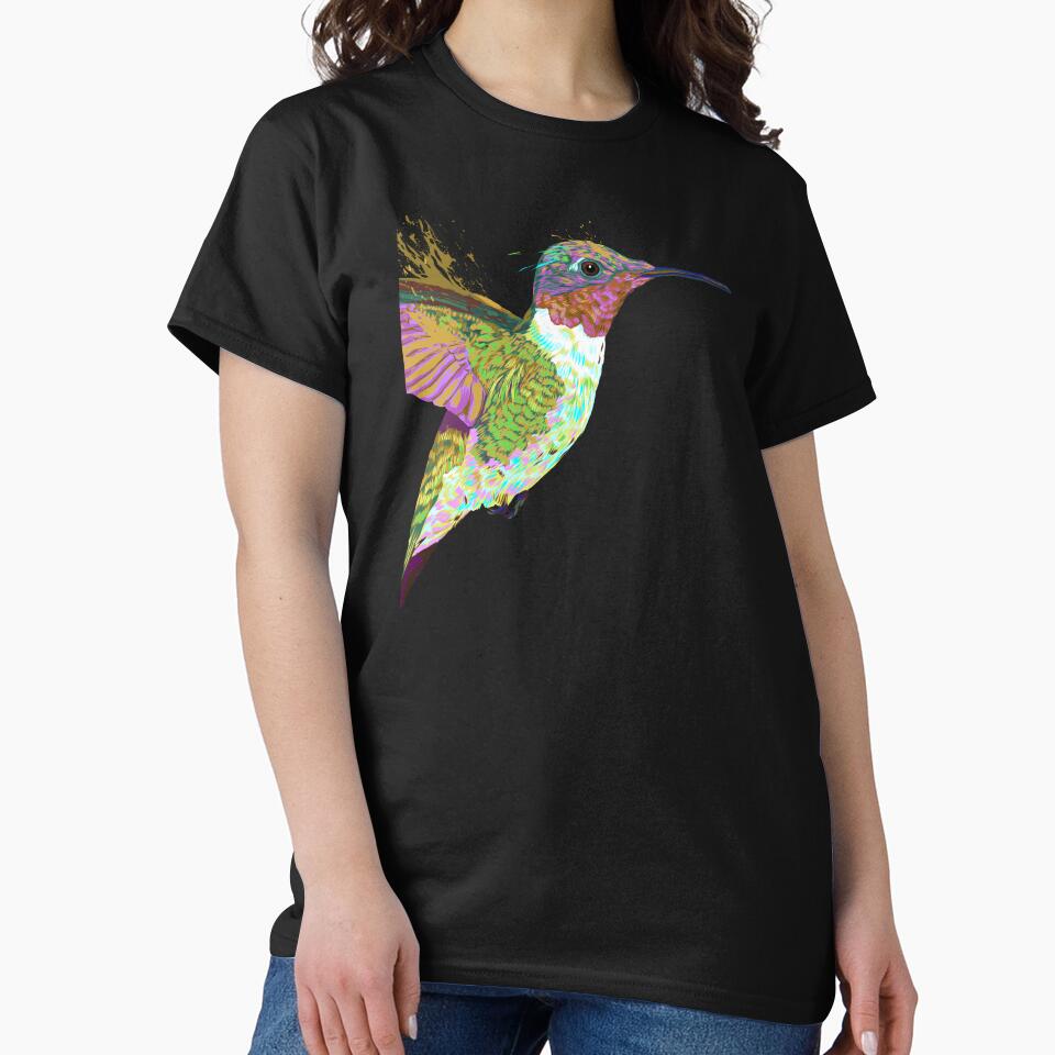Colorful Bird Flying Hummingbird by alwe-designs