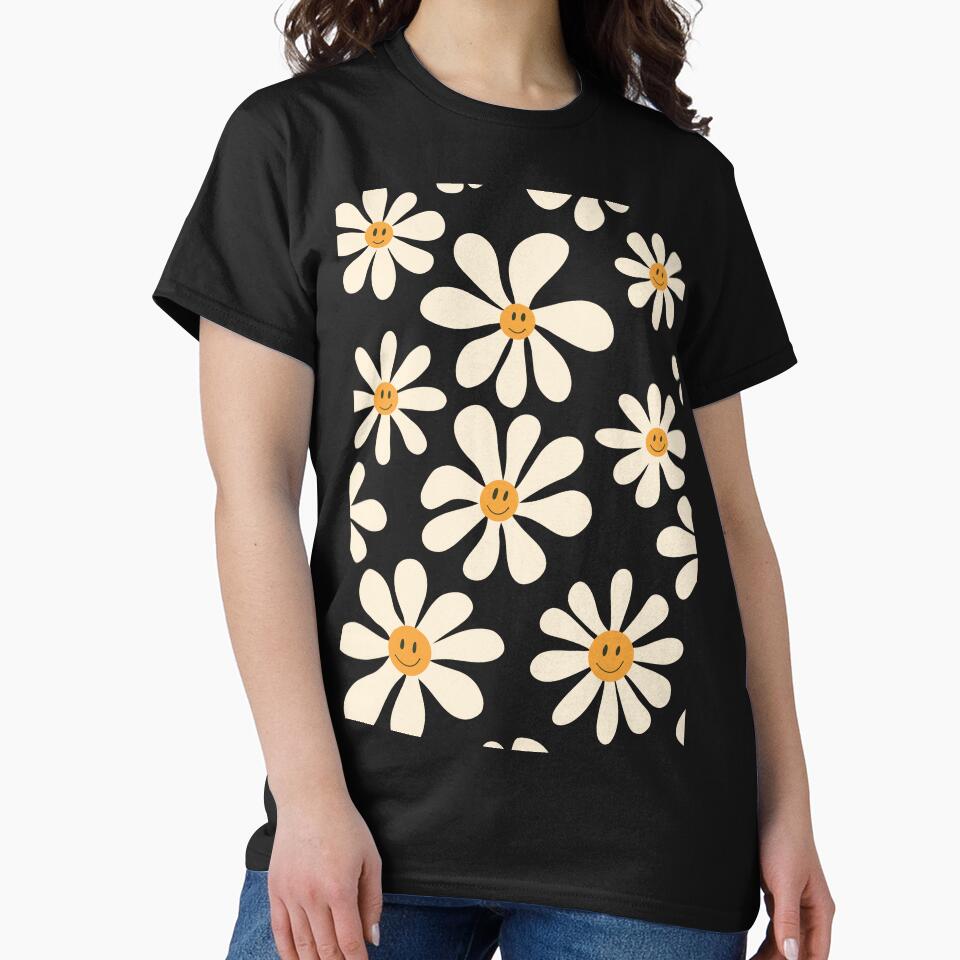 Happy Daisies illustration. Summer Vibe Smiley Face art by WeirdyTales