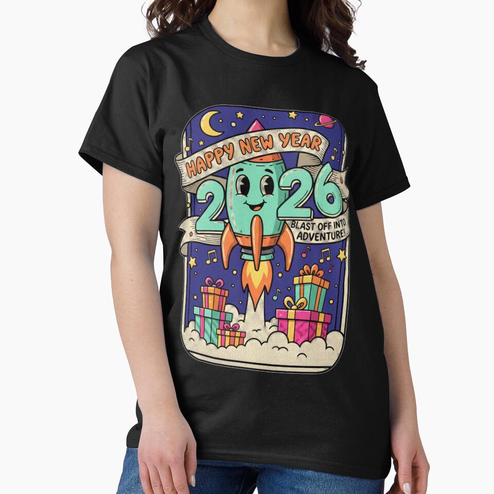 Happy New Year 2026 | Cute Kawaii 2026 T-Shirt Design by mouhamii⭐⭐(98k)