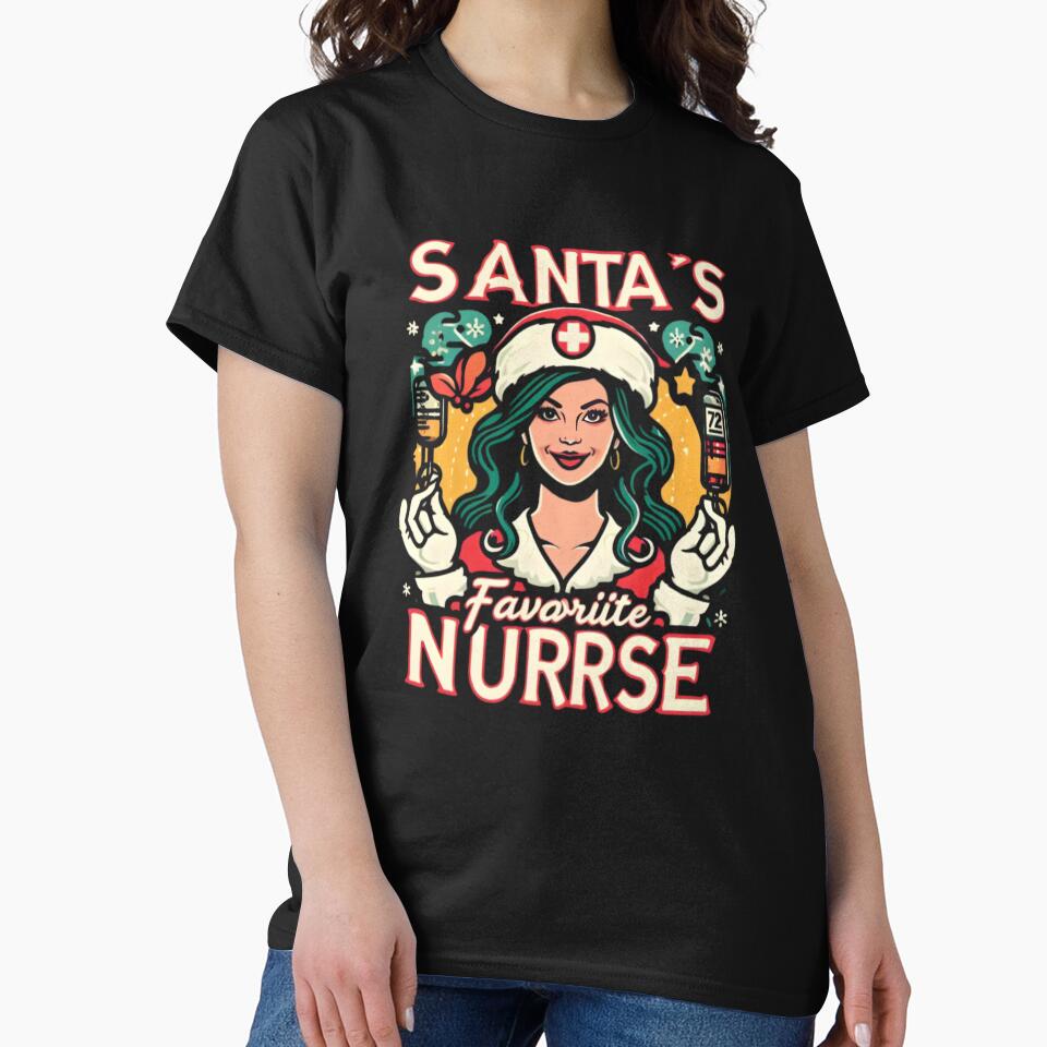 Nurse: Santa's Top Pick T-Shirt by PiXilustratoArt