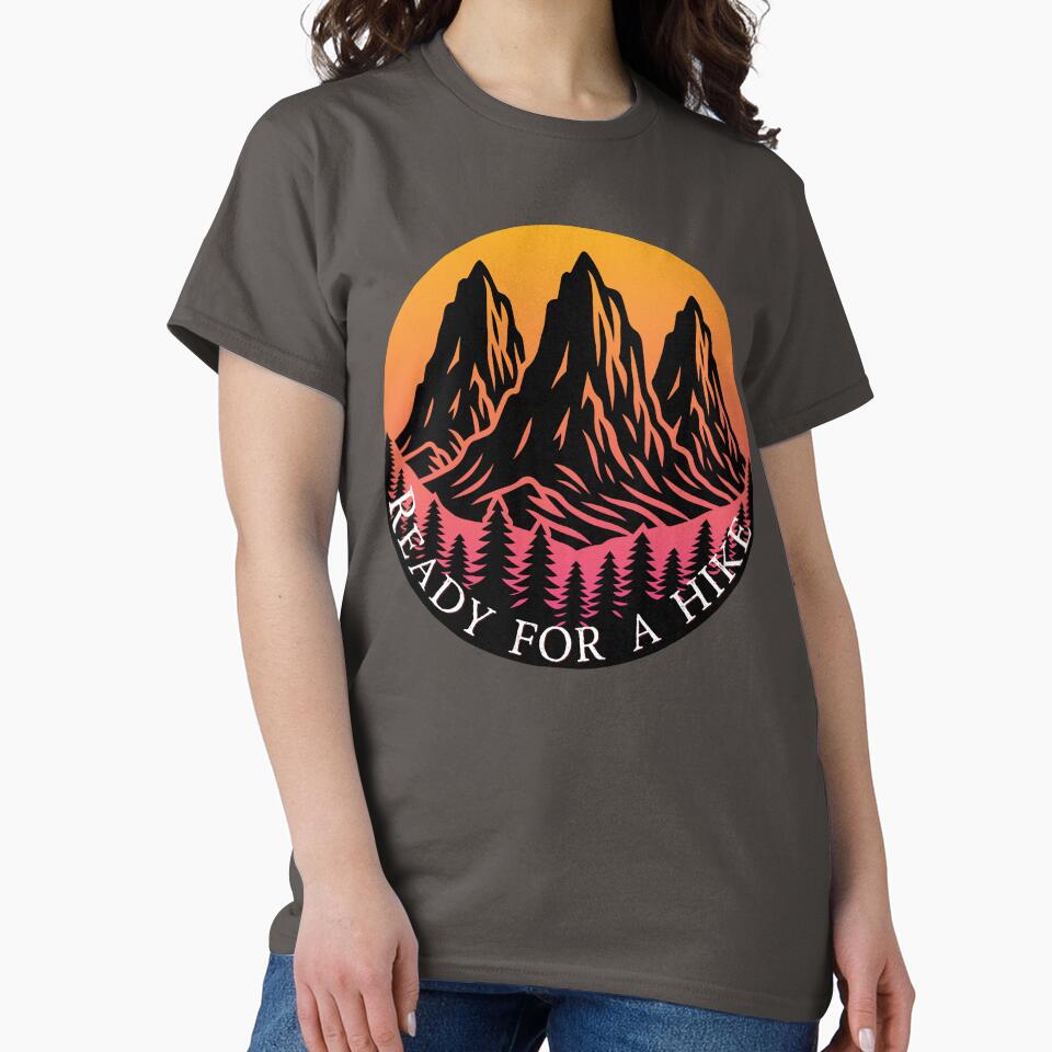 Ready for a Hike Mountain Sunset – Hiking Adventure Nature Design by ArcticFoxStudio
