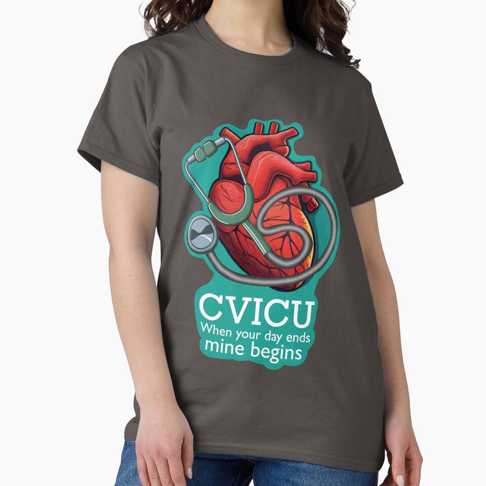 CVICU t-shirt - sticker. Cardiovascular Intensive Care Unit by Glenn Slingsby
