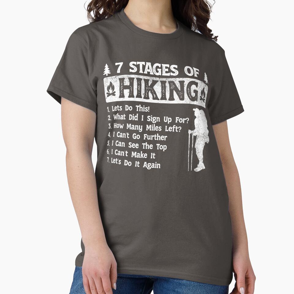 7 Stages of Hiking Funny Hikers by LounisArt