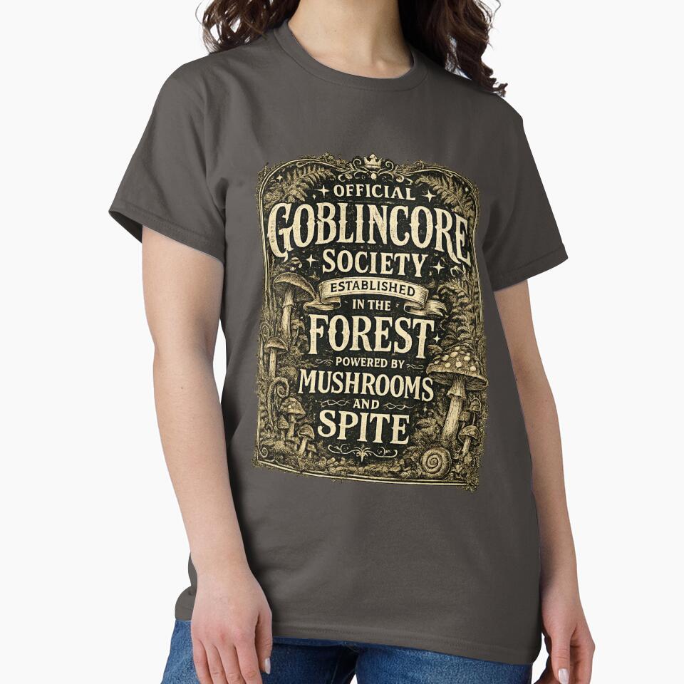 Official Goblincore Society Established in the Forest – Vintage Typography Art | Goblincore Humor Gift by irfanshikh