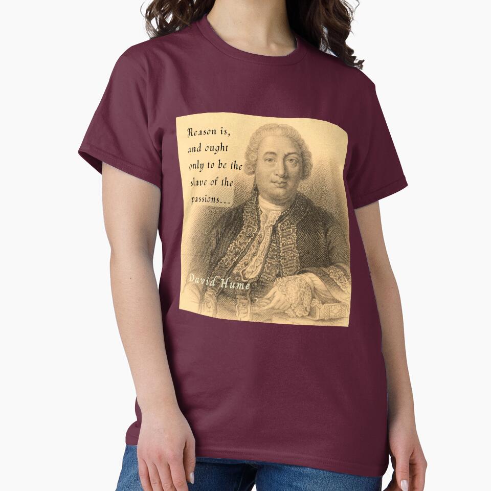 David Hume portrait and quote: Reason is, and ought only to be the slave of the passions by artbleed