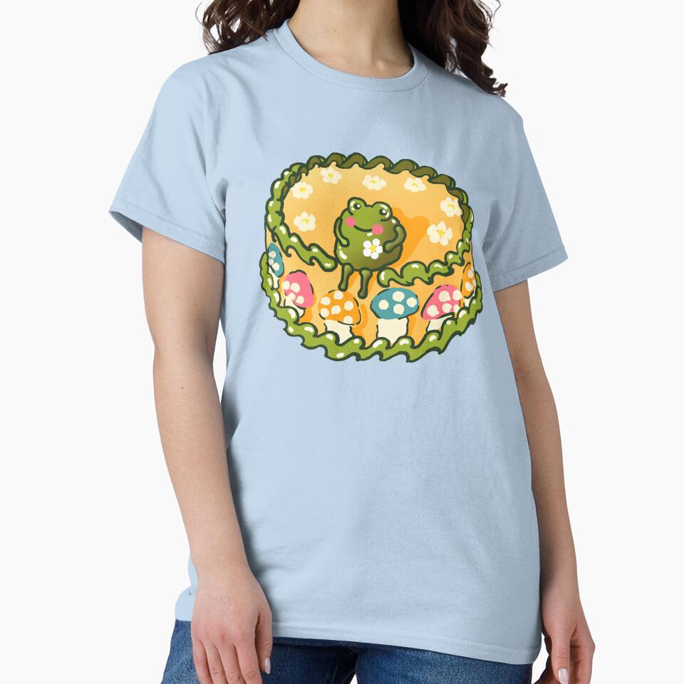 Goblincore Aesthetic Cottagecore Stupid Cute Frog Birthday Cake -Happy Birthday Party - Mycology Fungi Shrooms Mushrooms by Nossikko