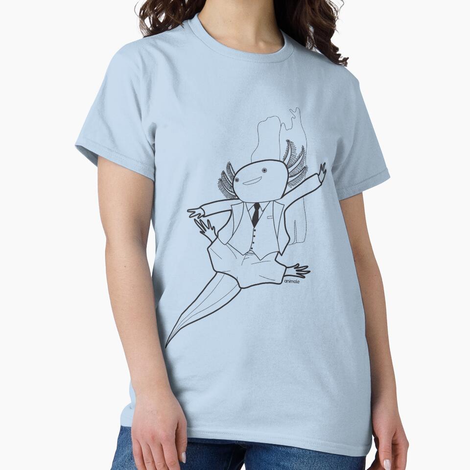 Business Axolotl in Suit Line Art by AniMoleStudio