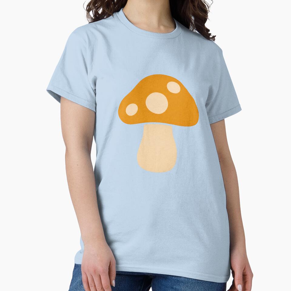 Minimalist Orange Mushroom | Cute Cottagecore Nature Design by Digital Culture Studio