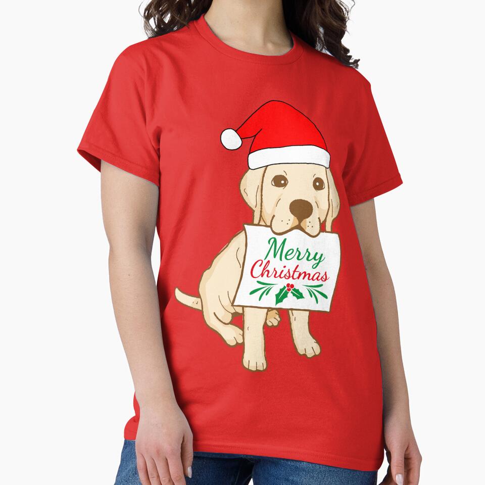 Cute Labrador Puppy With Santa Claus' Hat 1 - Merry Christmas, Perfect For Animal Lovers by Olivvier