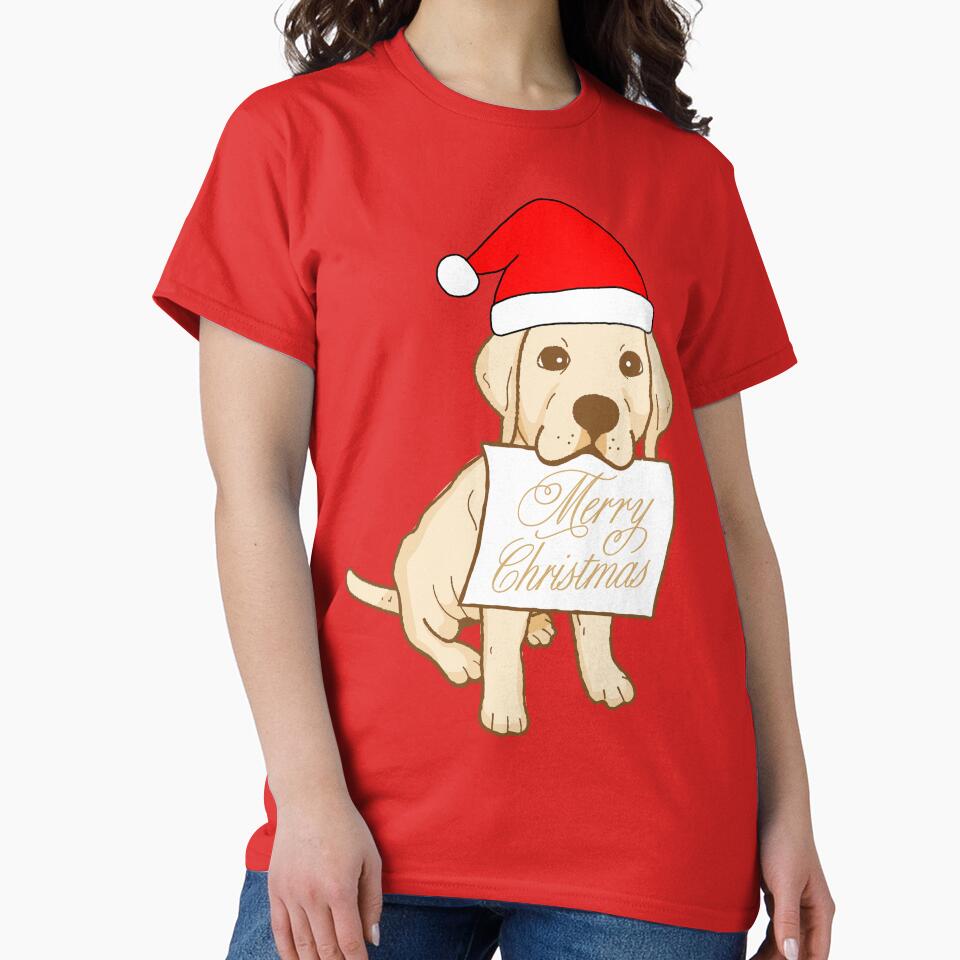 Cute Labrador Puppy With Santa Claus' Hat 2 - Merry Christmas, Perfect For Animal Lovers by Olivvier