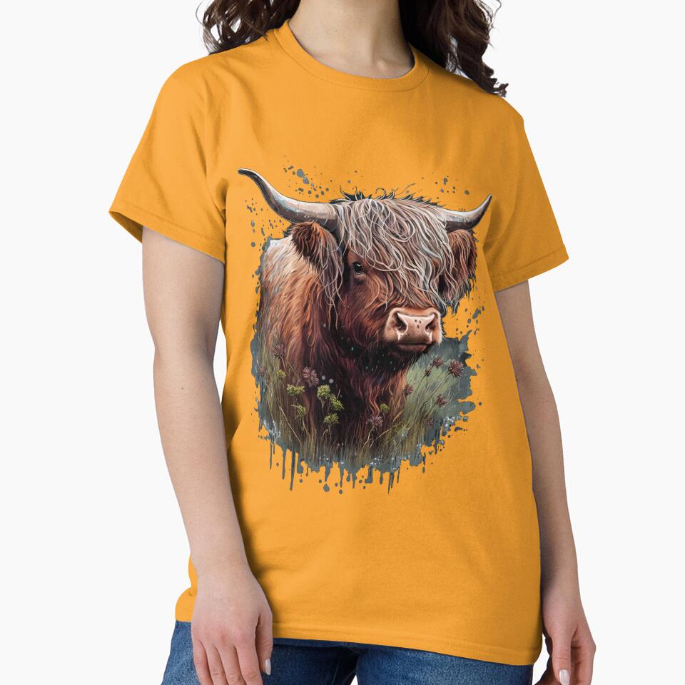 Highland Cow in a splash by Richard-Y