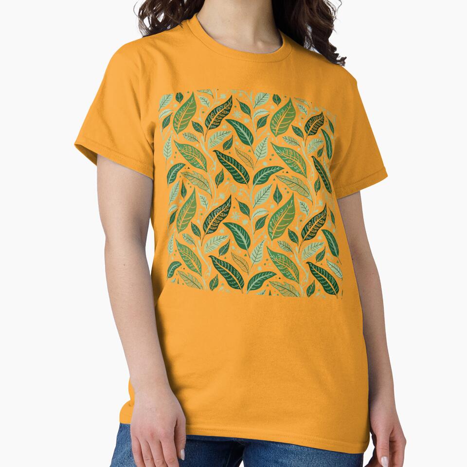 Enchanted Green Foliage – Whimsical Botanical Leaves Seamless Pattern by Mousy17