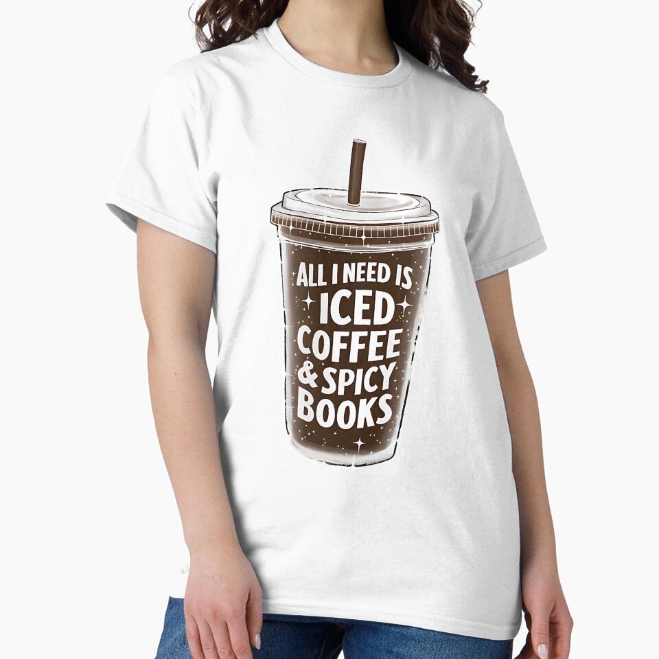 All I Need Is Iced Coffee And Spicy Books Sticker, Smut Books Sticker, Iced Coffee Sticker, Reading Sticker, Coffee And Books. by pugshowsfashion