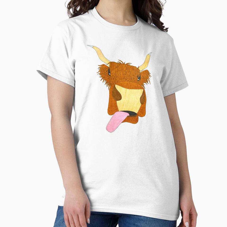 Highland Cow Sticking Tongue Out by Bountiful Creatures