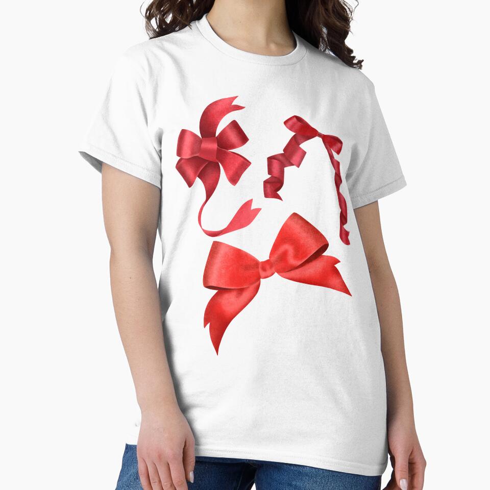 Elegant bows made of red ribbons. Bright satin bows. by Grin Katalina Floral Patterns & Cozy Art