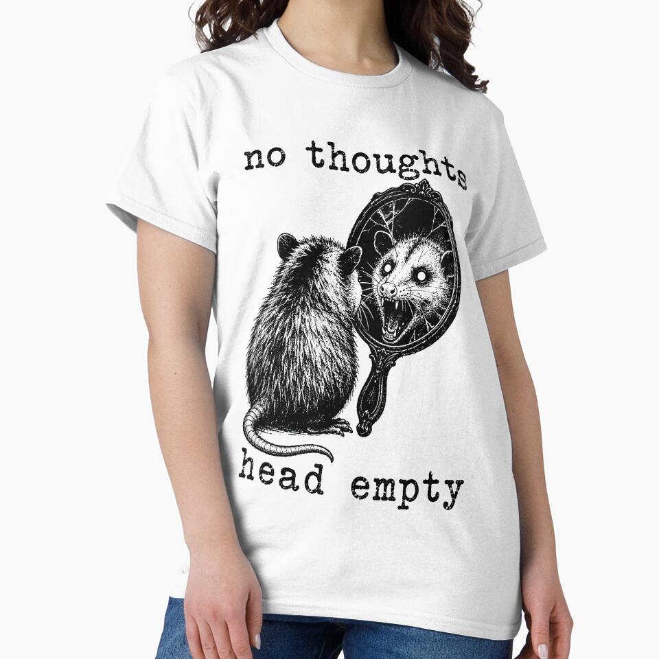No Thoughts Head Empty Opossum Gothic Mirror Existential Meme by chattsuede