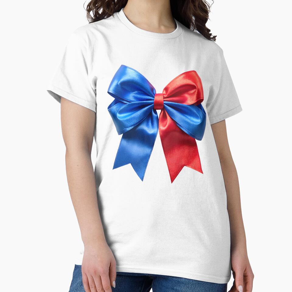 red and blue coquette satin bow by DuskTillDown