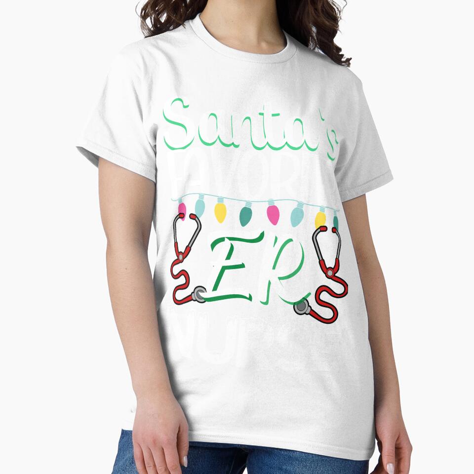 Santa's Favorite ER Nurse, Nurse Christmas Crew by WOW TeesAndThings