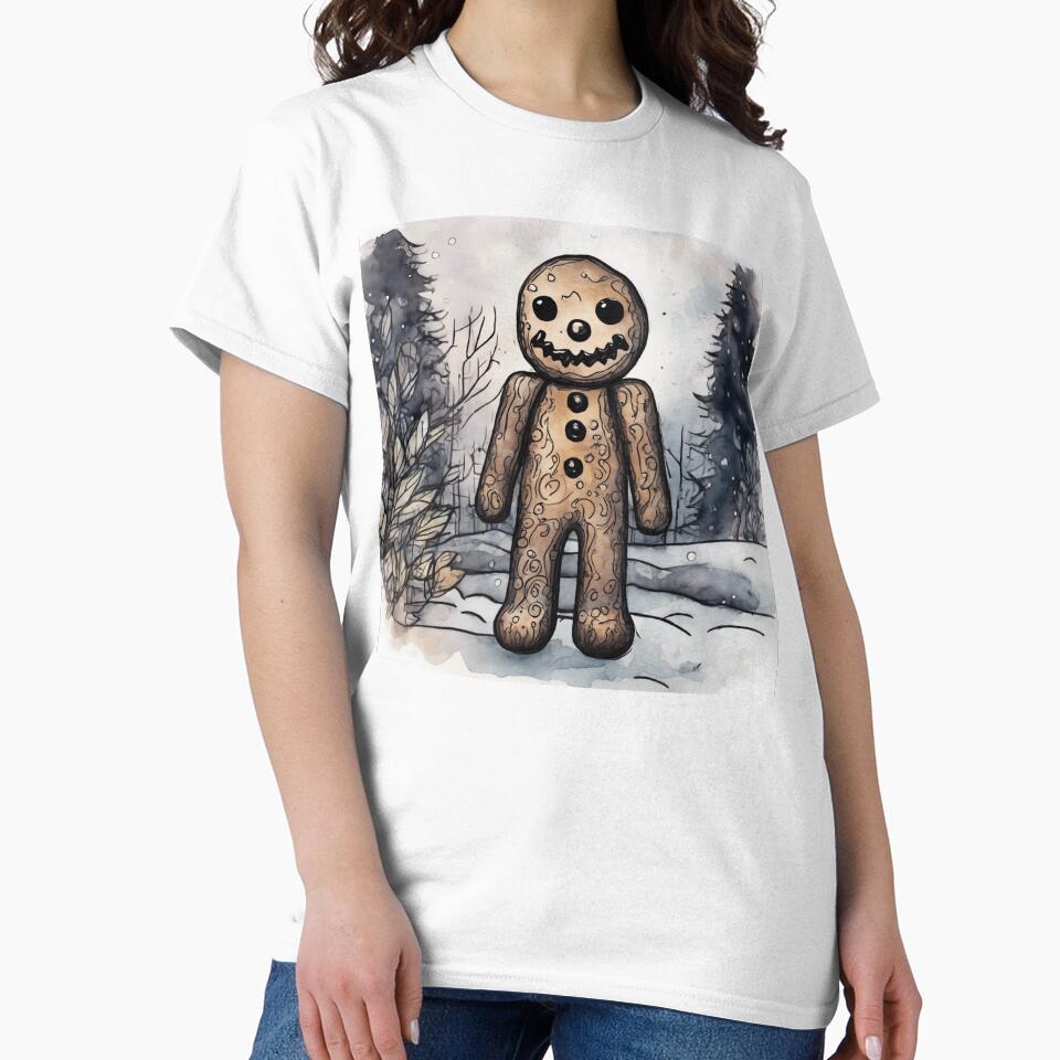 Christmas and Holiday Gingerbread man - Watercolor & Ink 3 by KBMediaArt