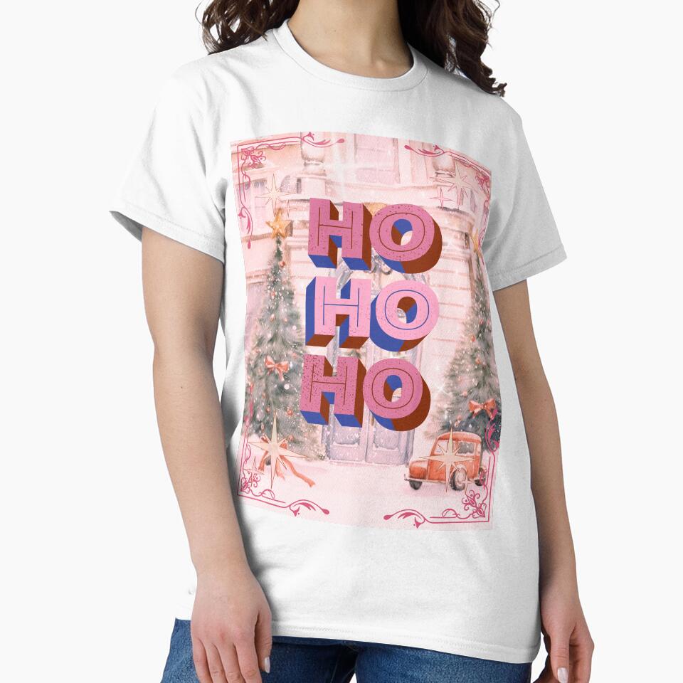 Pink Vintage Christmas - Ho Ho Ho by bowsbotanicals