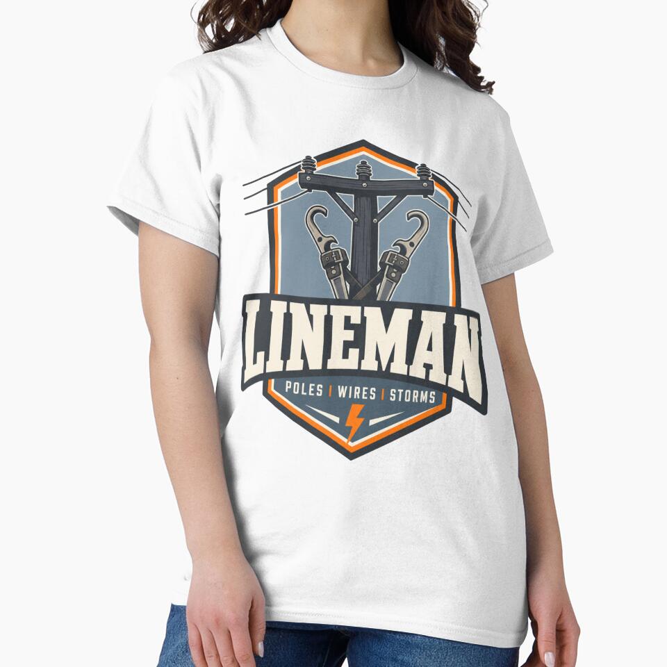 Lineman Badge Modern Industrial Emblem Trade Gift by BoosterShop