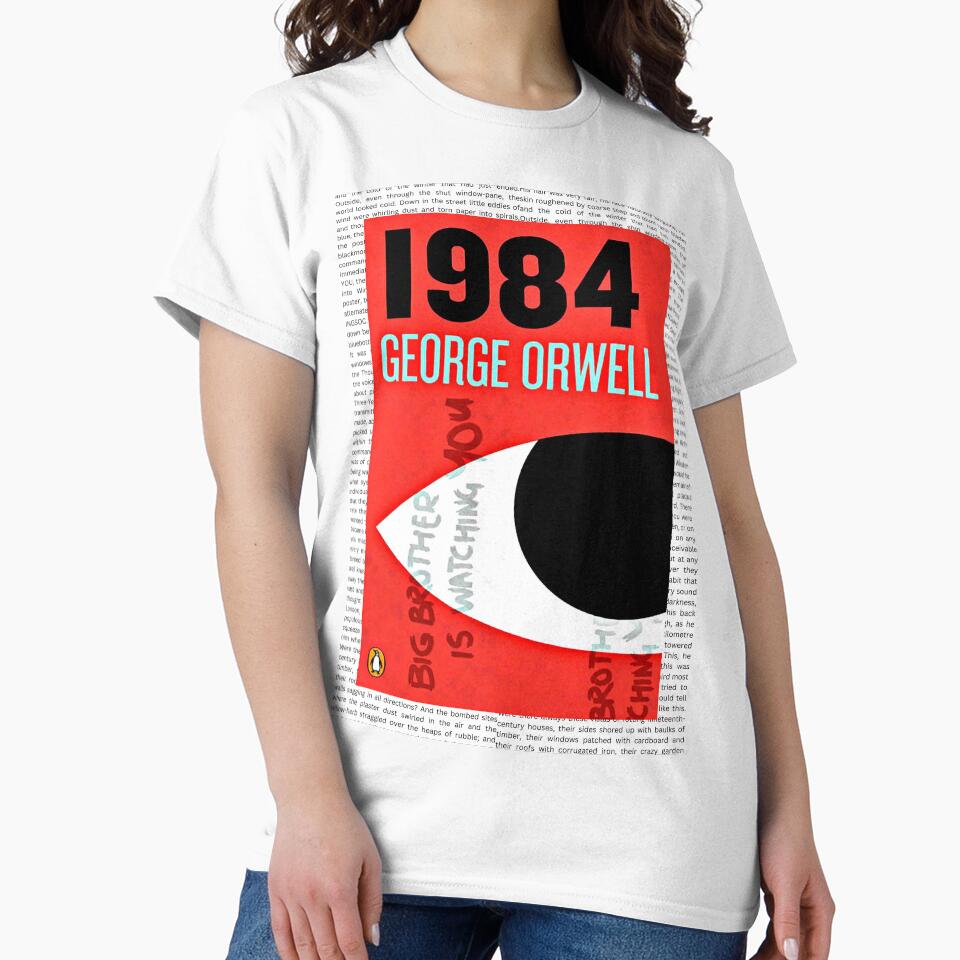 Vintage 1984 Book Cover Art Print by George Orwell by booksnbobs