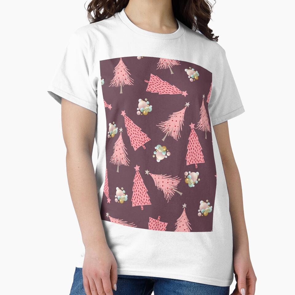 Pink Christmas Tree Pattern by Lyssarien