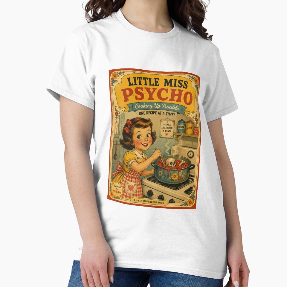 Little Miss Psycho Cooking Up Trouble | Vintage Dark Humor Book Cover by Mediagraphic